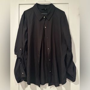 DKNY XL black long sleeve dress top